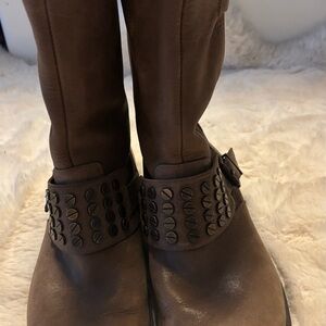 Jessica Simpson Brown Combat Moto Boots